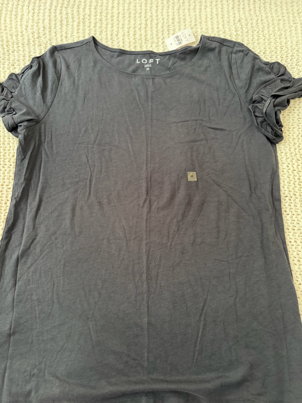 LOFT Women’s Dark Gray Short Sleeve Crewneck Tee